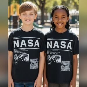 NASA Exploration Black Kids T-Shirt